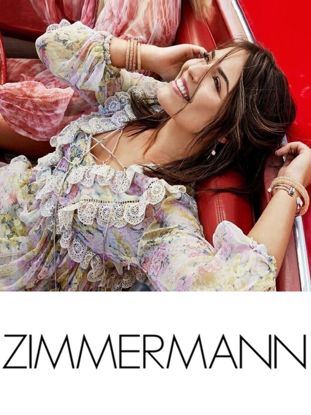 RARE! Zimmermann Valour Scallop Ruffle Blouse Floral Size AU 1 b121